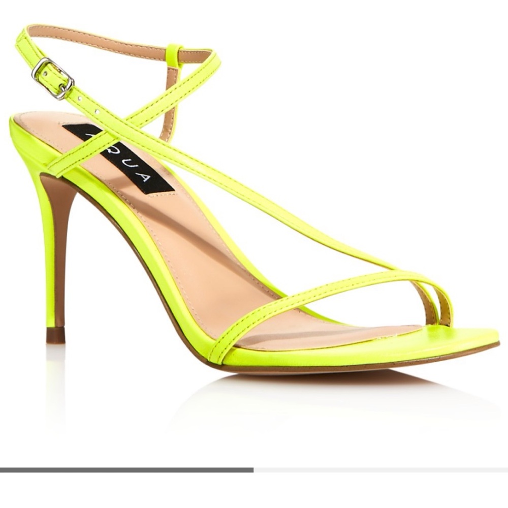Aqua Vibrant Yellow Strappy Heels